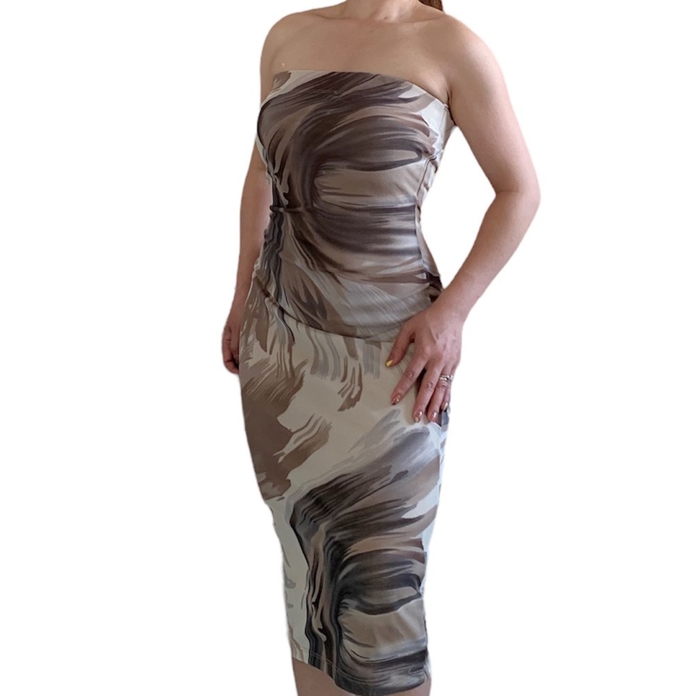 ROOM SERVICE BODYCON DRESS NUDE MEDIUM-LARGE - Picture 5 of 9